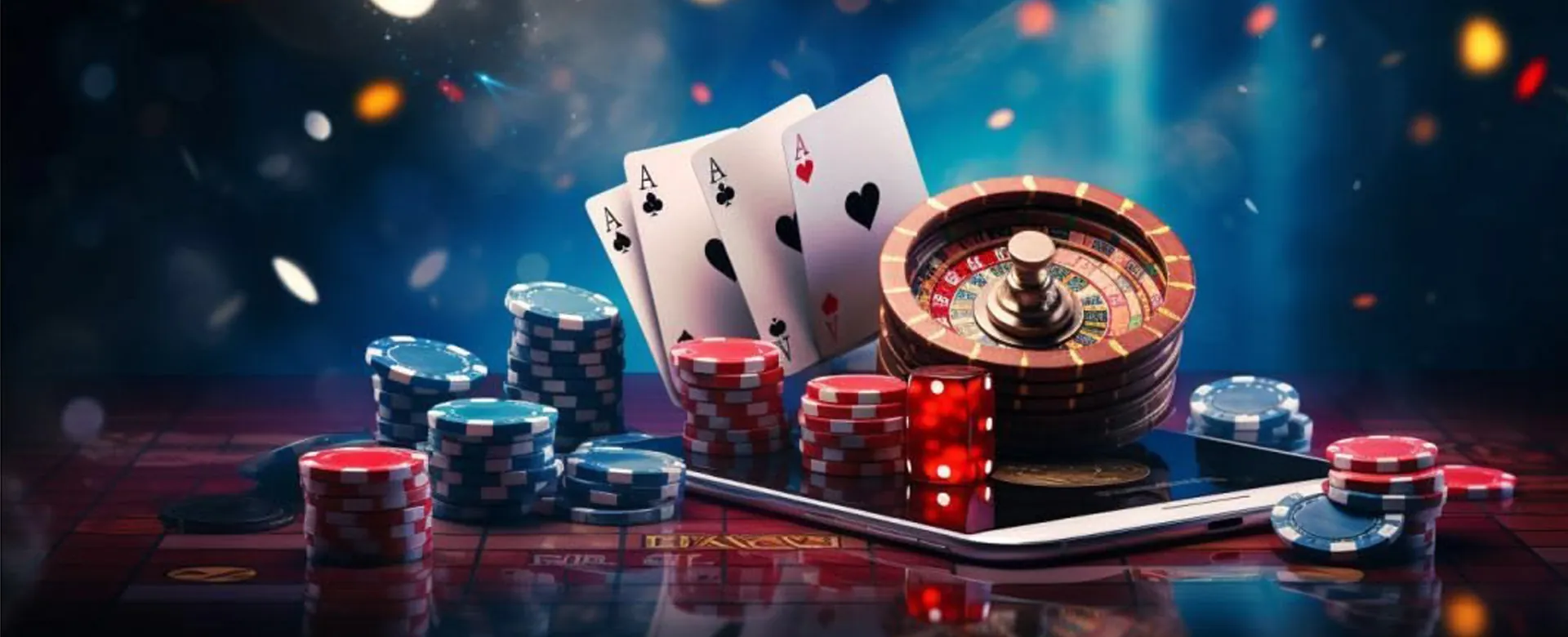 Winph Poker online casino table with cards and chips